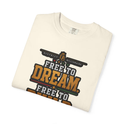 T-Shirt — Free to Dream, Free to Build Vintage Industrial Graphic
